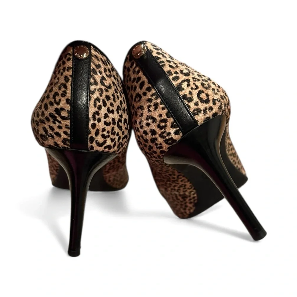 Michael Kors Dorothy Flex Pointed Toe Leopard Print Calf Hair Heels Size 9 - Picture 5 of 10